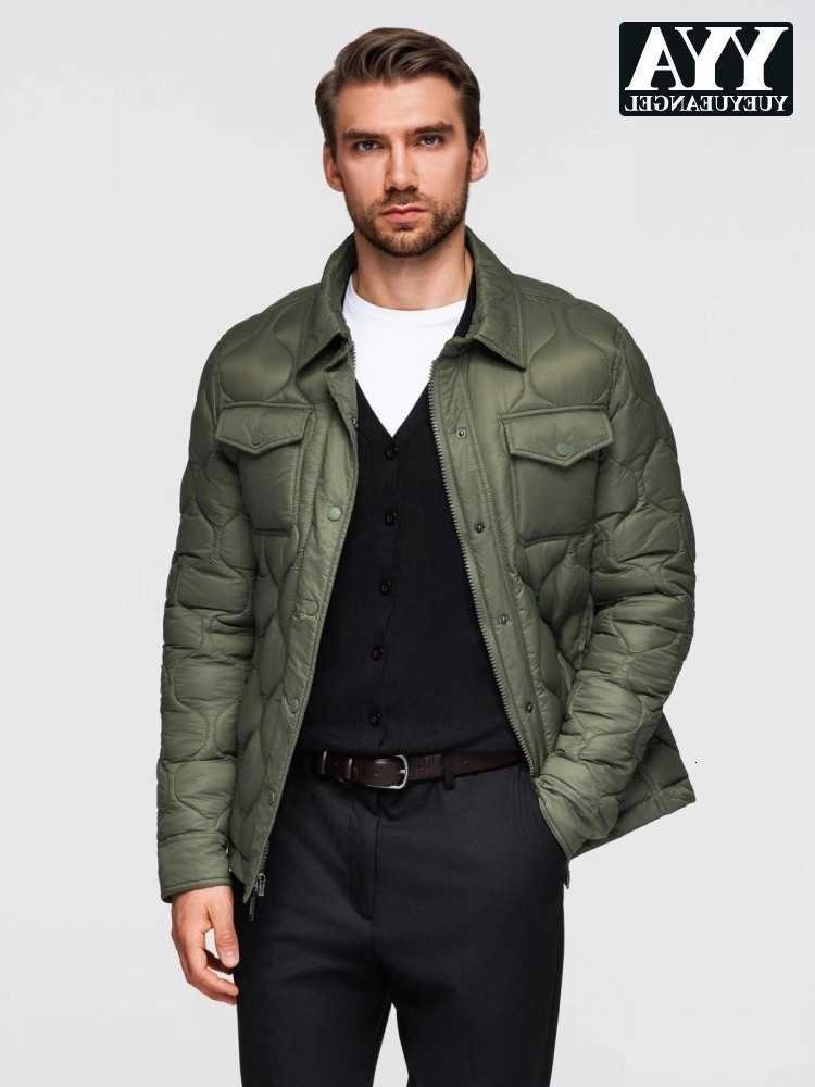 Autumn Men's Down Winter Parkas Mens Parkas Single Breasted Warm Comfortable Windproof Nylon Padded Jacket Turndown Collar Casual Outerwear Mal