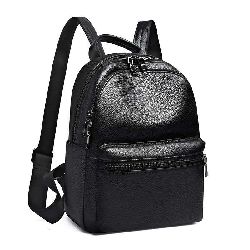 New 2024 Backpack Fashion Style Solid Genuine Leather Women Backpacks Female Real Natural Leather Student Casual Backpack H260922