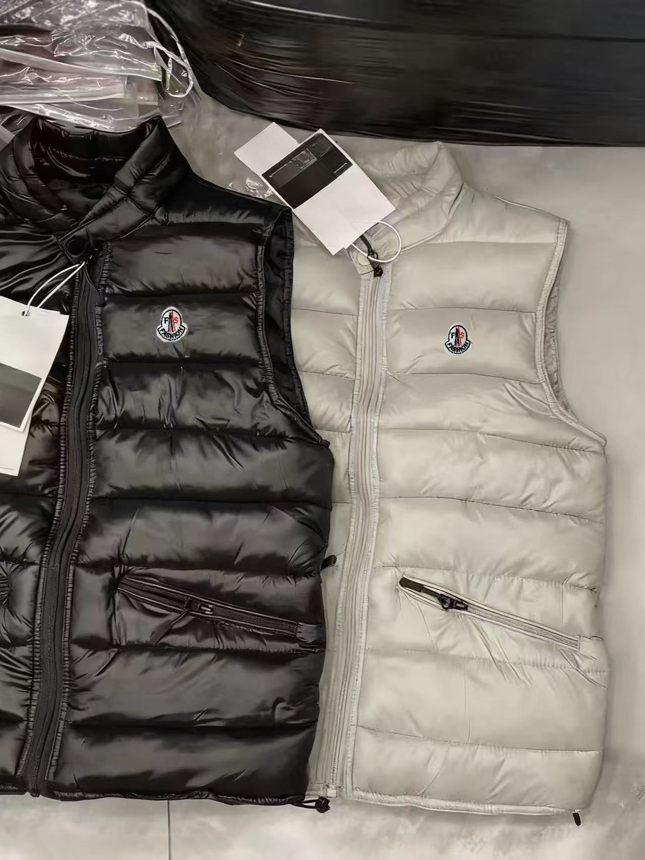 Autumn Winter Unisex New Vest Stand Collar Embroidered Zipper Outerwear European American Style