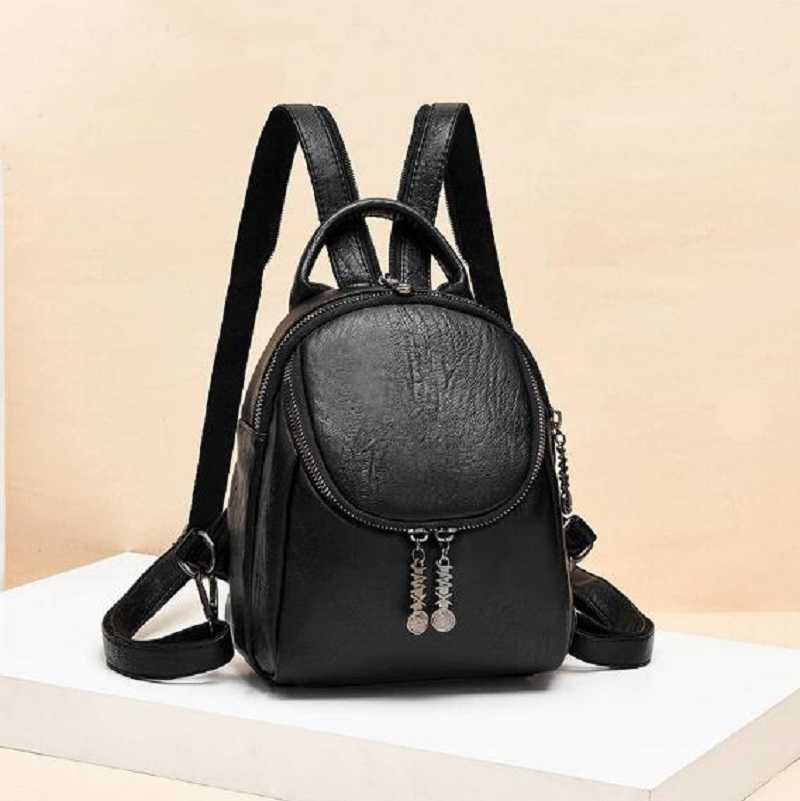 New Backpack Style 2025 Women's Korean Fashion Multifunctional Small Backpack High Quality Leather Shoulder Bags Crossbody Bag Phone Makeup Bag