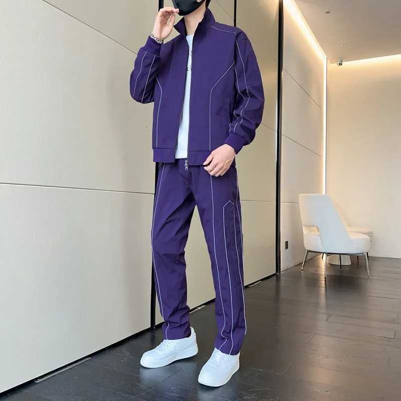 Autumn Men's Tracksuits Spring New Mens Tracksuits 2025 Men Sets Sweatshirt+sweatpants Tracksuit Zipper Lapel Sports two Piece Suit J260921