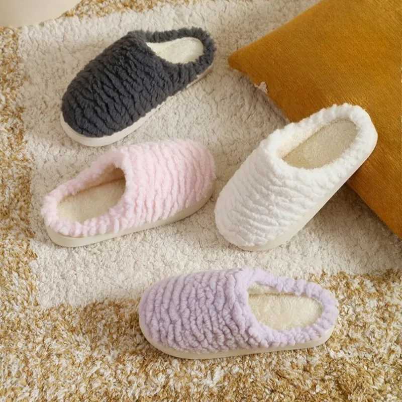 2026 Winter New Unisex Home Fluffy Slippers Soft Lightweight Anti Slip Comfortable Indoor Women's Slippers Cotton Shoes for Man T260922
