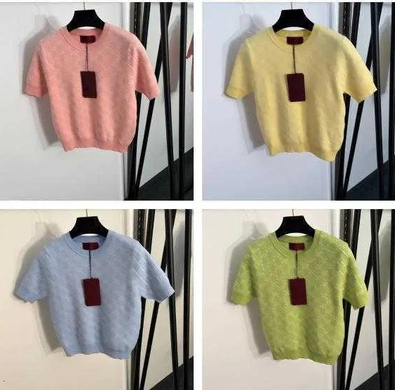 Women top spring autumn designer women knitted tops luxury shirts high quality Classic letter tee Fashion loose fitting t shirt Cotton Blend t shirt