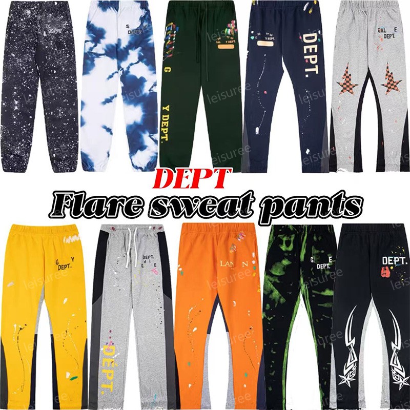 Designer Dept Pants Women Painted Flare Sweat Sweatpants Men Splash Print Patchwork Casual Pants High Street Micro-Pull Sport Pants Tight Casual Pan