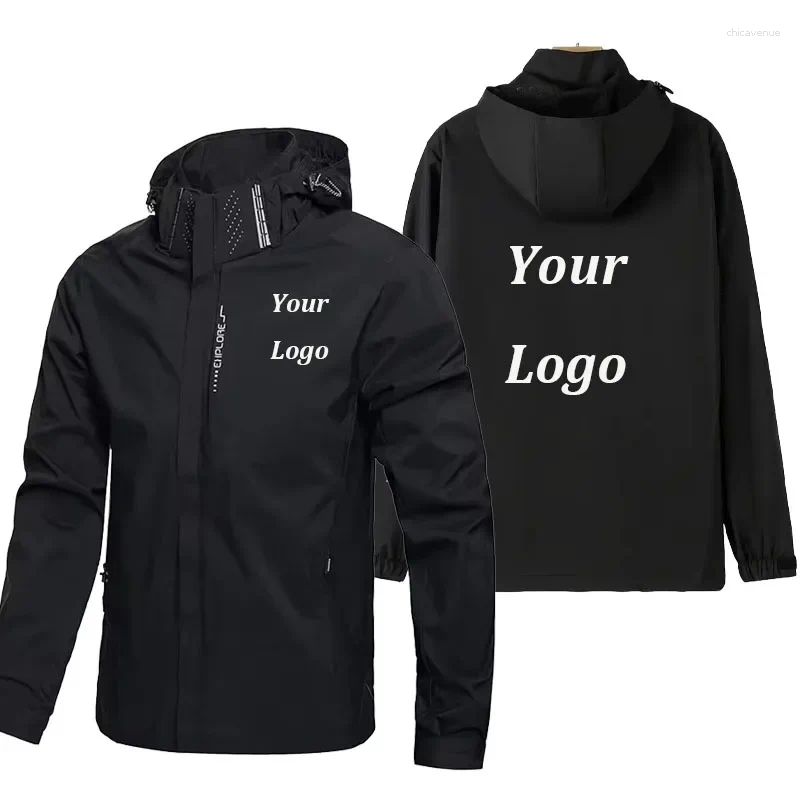Waterproof Windproof Hooded Jacket For Men Women Outdoor Hiking Coat Spring Autumn Raincoat Custom