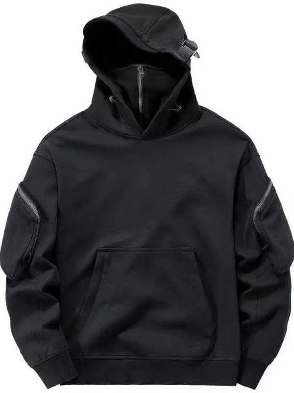 Anxiety Men's Hoodies Sweatshirts Social Hoodie Long Sleeve High Collar Men's Casual Fashion Warm Polyester Fabric Punk Style Zipper Closu