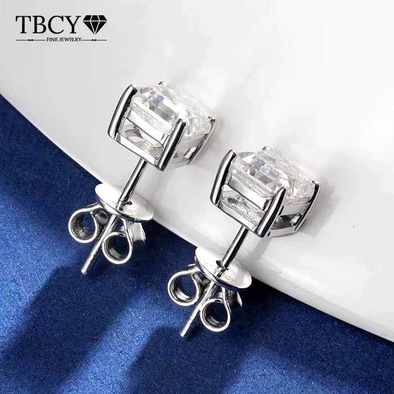 Stud TBCYD 1CT D VVS1 Asscher Cut Moissanite Earrings For Women S925 Silver Classic 4 Prongs Diamond Ear Studs Sparkling Fine Jewelry X260921