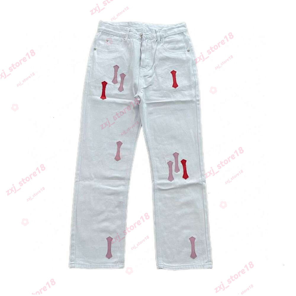 Mirror Quality Designer Women Cross Printed Pattern Tight Chromelies Jeans Brand Hoodie Leggings Women Fashion Hiphop Casual Mens Slim High Street C