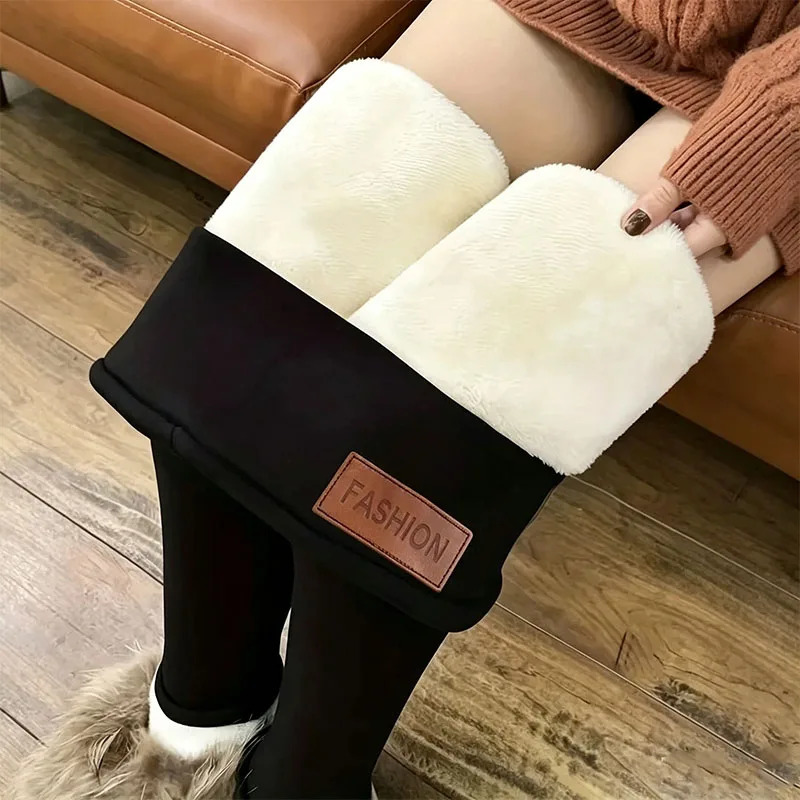 Winter Super Warm Lamb Wool Leggings Women High Waist Fleece Lined Thermal Leggings Female Workout Skinny Butt Lift Yoga Pants 260922