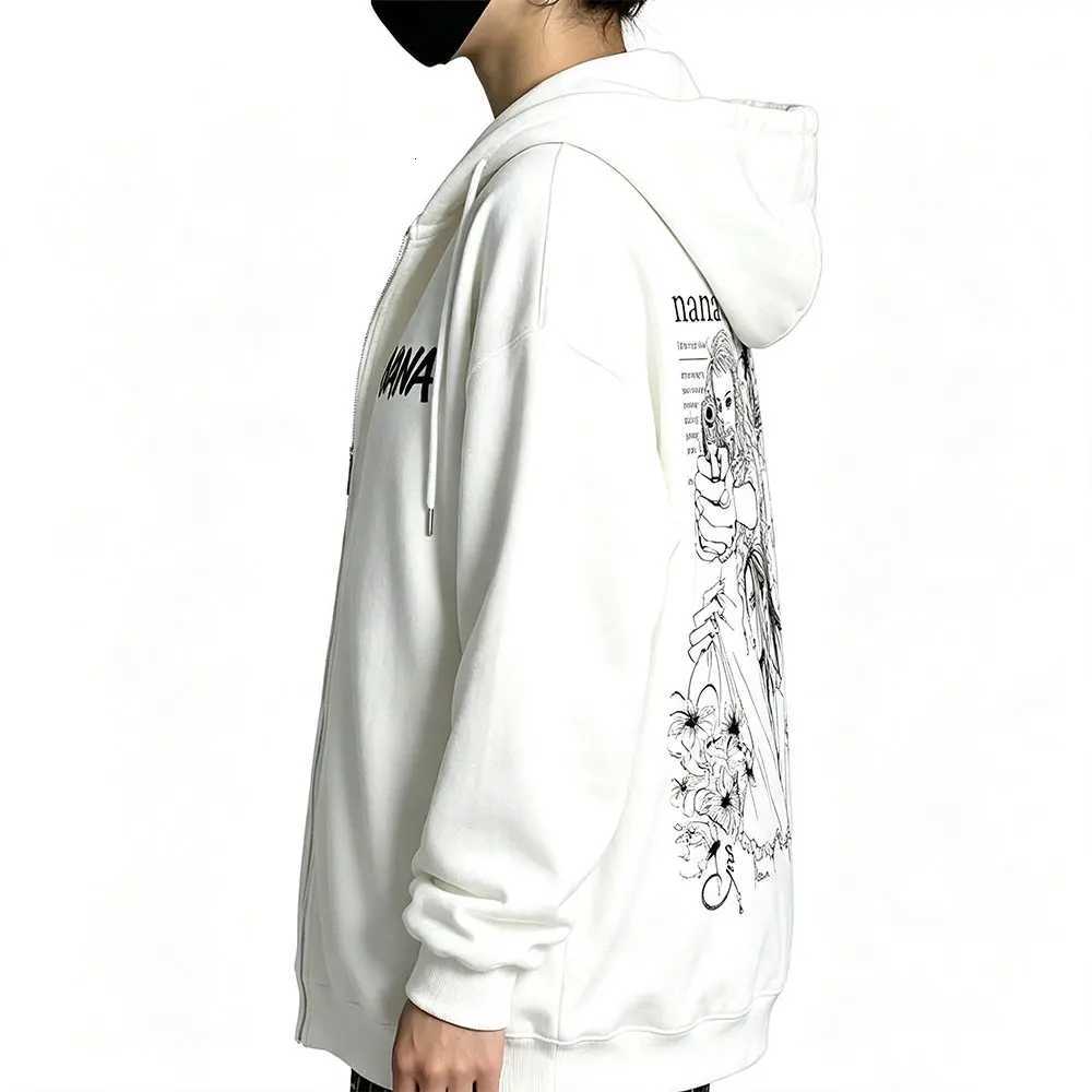Men's Hoodies Sweatshirts Anime Black stones Oosaki Honjo Ren Zipper Hoodie Men's Women Manga Y2k Oversized Zip Up Jacket Coat 90s Cosplay