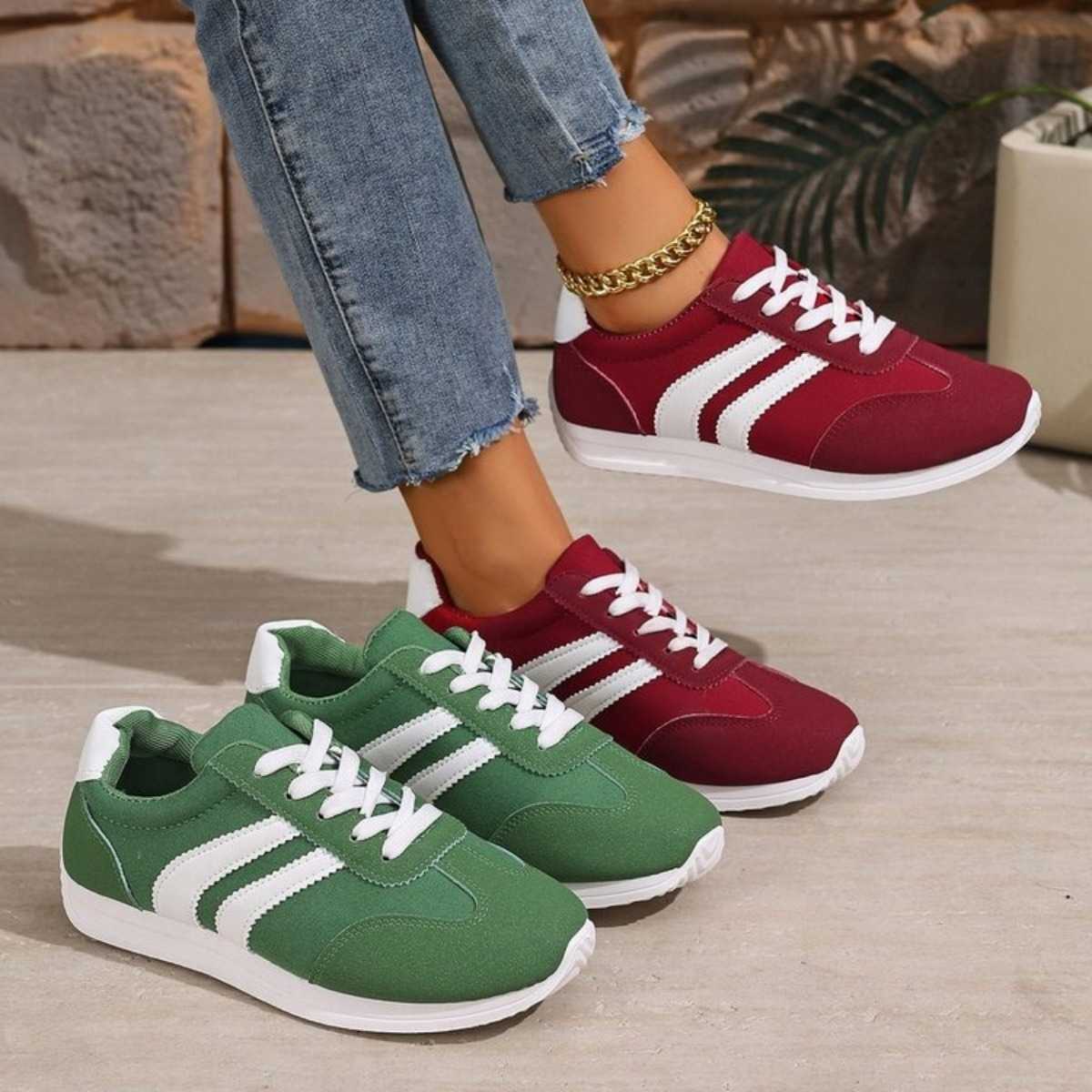 New Spring Casual Lace Shoes Up Women's Sports Shoes Plus Size Woman Sneakers Mixed Colors Female fashion Versatile Flat Casual Sneaker D260922