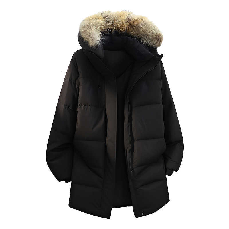 Down Parkas Top Men's Men's Warm Detachable Fur Collar Hooded White Duck Down Jackets Winter Outwear Windproof Casual Warm Puffer Coats Lo