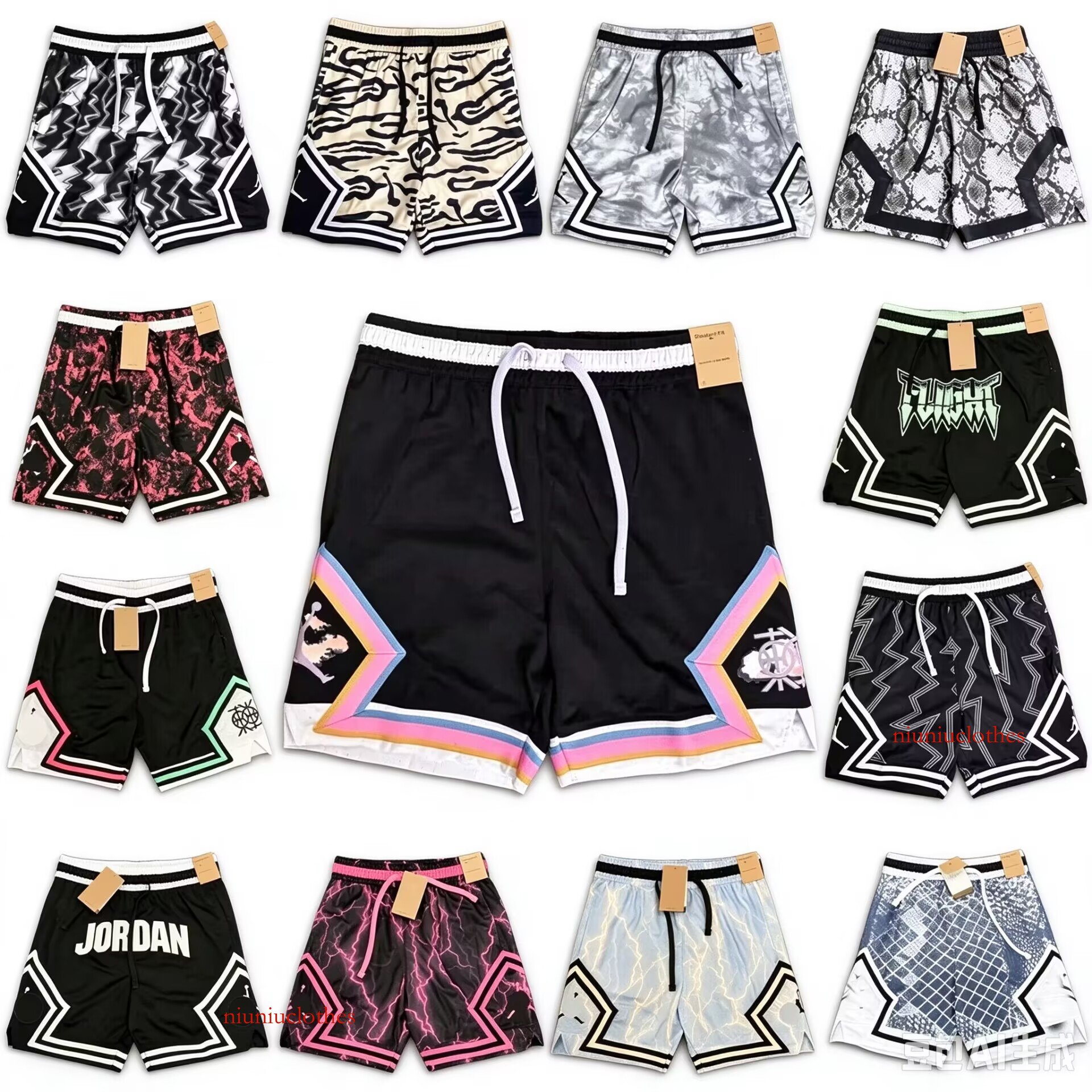 Pantaloncini firmati da uomo Pantaloncini da basket estivi Pantaloni Pantaloncini da fitness con stampa in rete Pantaloni Pantaloncini da corsa spor