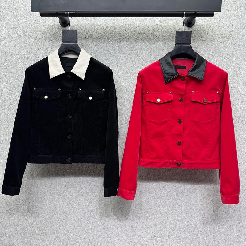 Luxury Vintage Crop Jacket Women Designer Lapel Buttons Coat Autumn Winter Street Style Y2K Motorcycle Jackets