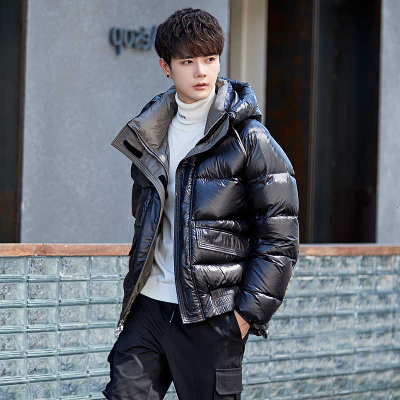 Men's Parkas Men's Fashion Down Short Down Jackets 2026 Winter New Style Thickened Warm Hooded Coats Men's Solid Color Down Outerwear