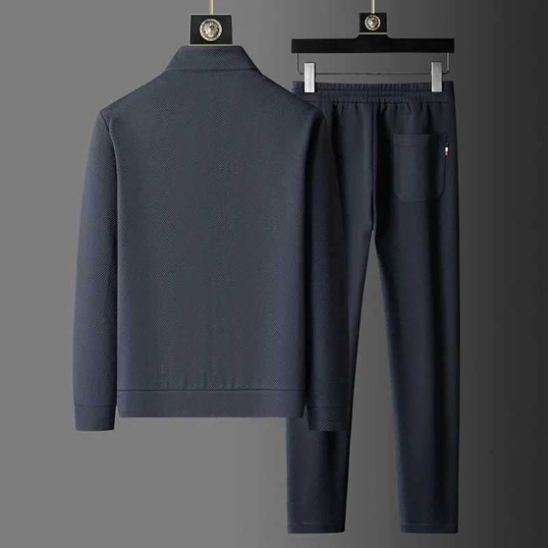 Tracksuits Suit Men's Men's Casual Breathable High-end Jacket Trousers Stand-up Collar Zipper Open Mens Clothes Spring and Autumn New Spor
