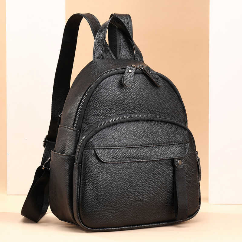 Style Xianxin's new genuine Backpack leather compact backpack for women versatile and fashionable cowhide ladies' casual backpack light lu