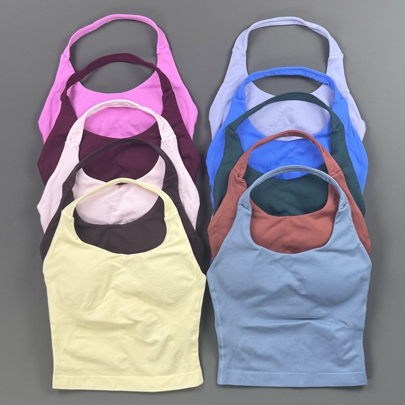 Canottiera sportiva lunga da donna senza maniche, canotta elastica, leggera e traspirante, palestra, allenamento per yoga, allenamento, camicia fitn