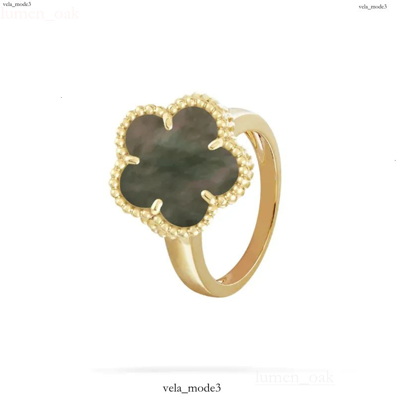 Vancliff Ring Designer Trendy Contemporary Style Classic Luxury Minimalist Charming Jewelry Four Leaf Clover Anniversary And Festival Gift Vanlys Ri