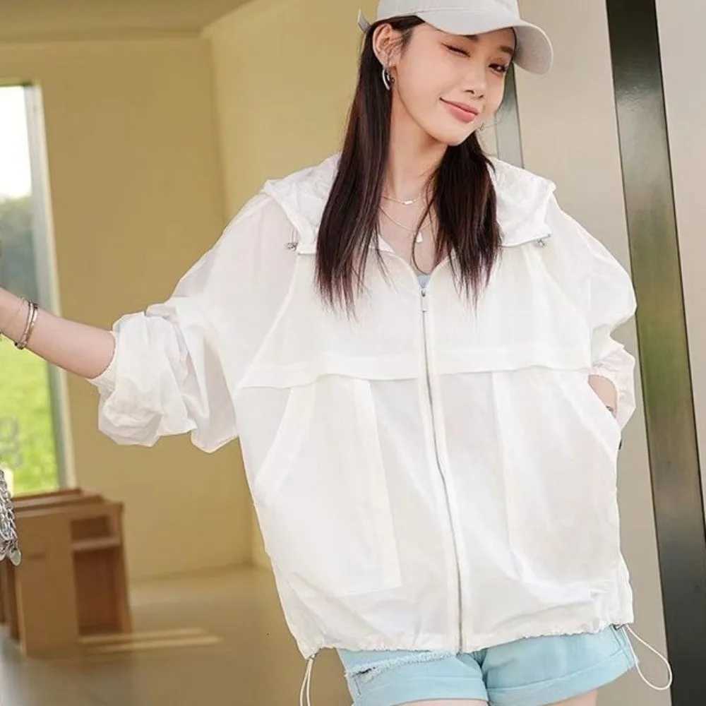 Women's Jackets Anti UV Sun Protection Jacket Long Sleeve with Zipper Summer Sunscreen Coat Solid Color Sweatshirt Sun-Protective Tops Sports C