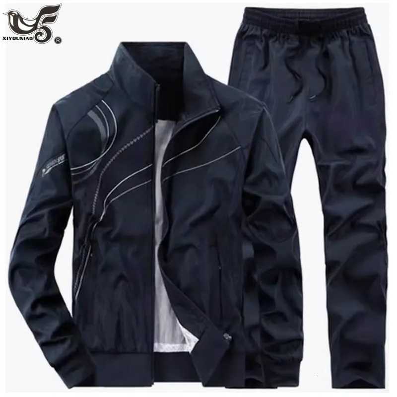 Sportswear Men's Tracksuits Men's New Fashion Spring Autumn Running Sets Men Training Suit 2 Pieces Set Jacket+Sweatpant Male Casual Track