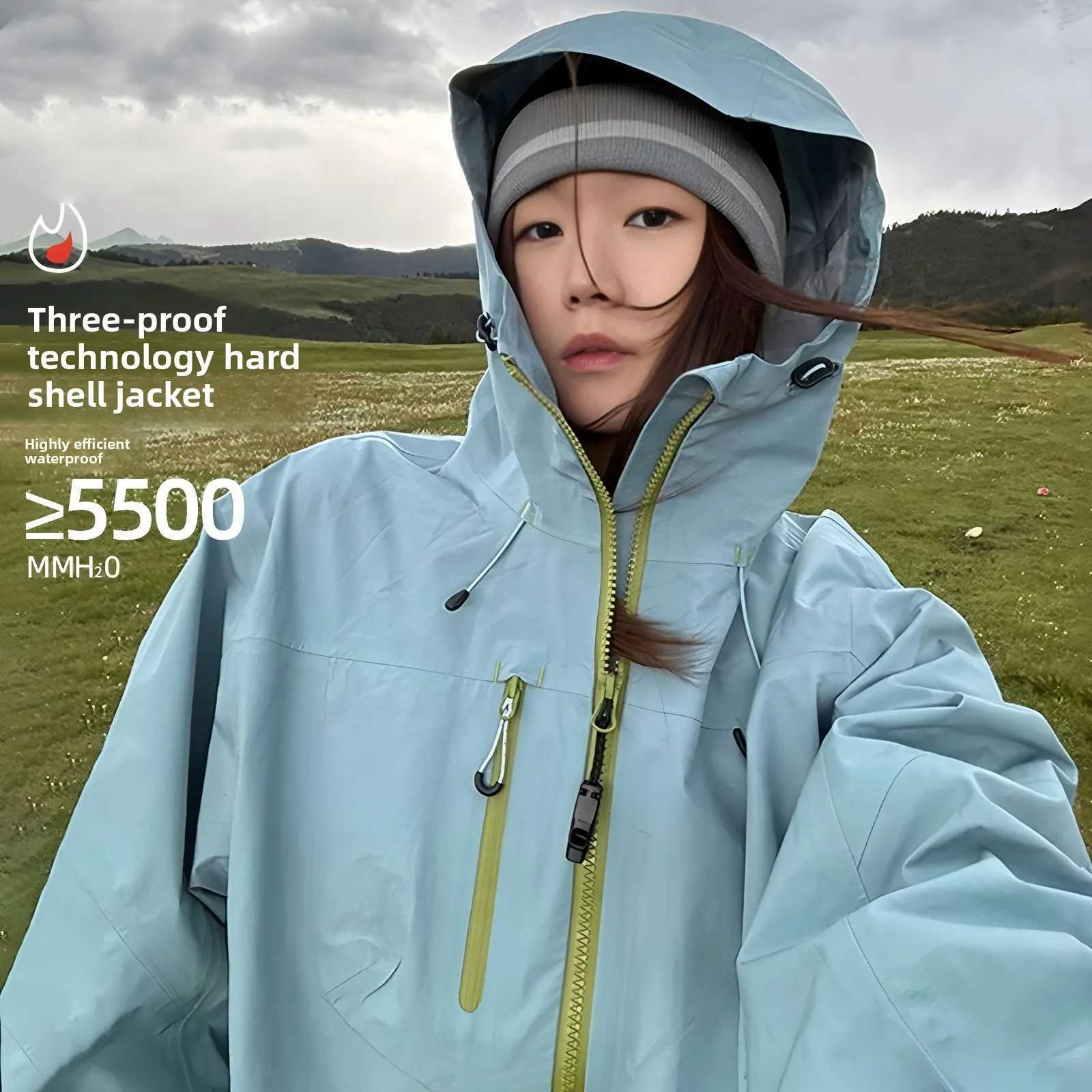 Women's Jackets Empty Mountain Rain Hard Shell Windproof and Waterproof Functional Outdoor Three-in-One Hooded Mountaineering Jacket Women Wome