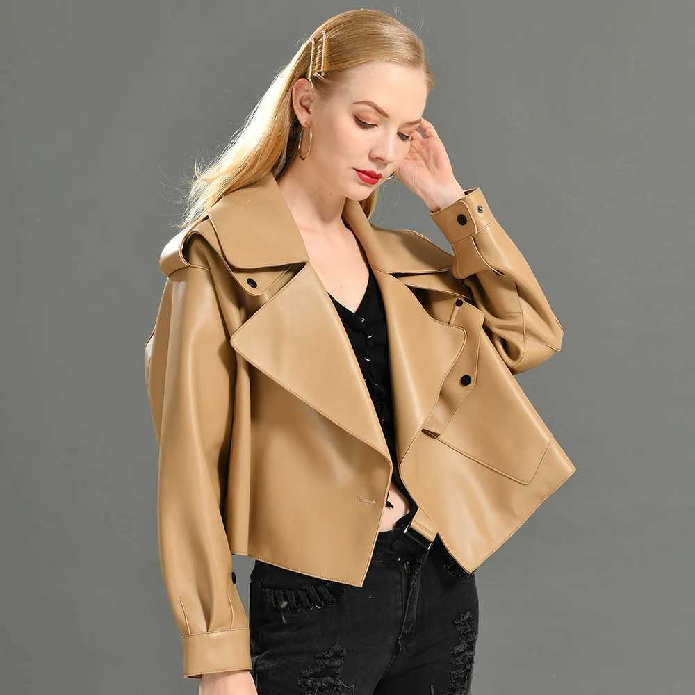 Jaxmonoy Sheepskin Jacket Jacket for Women Fall Fashion Real Leather Jacket Ladies Spring High-end Loose Genuine New Arrival C260921