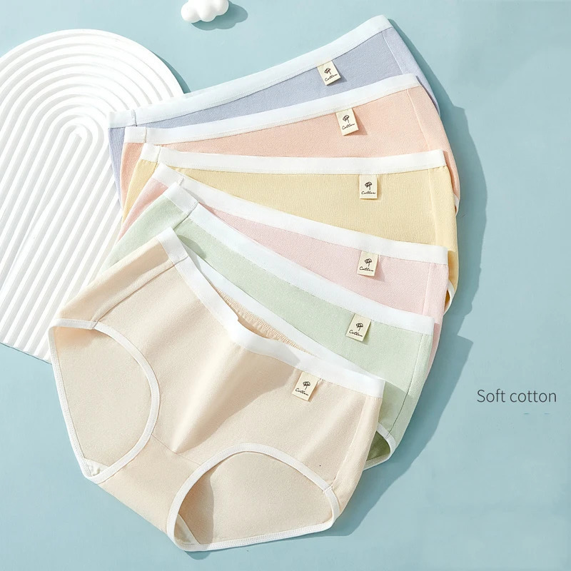 6Pcs Cotton Women's Panties Breathable Underwear Seamless Girls Briefs Solid Panty Soft Underpants Sexy Low-Rise Female Lingerie 260922