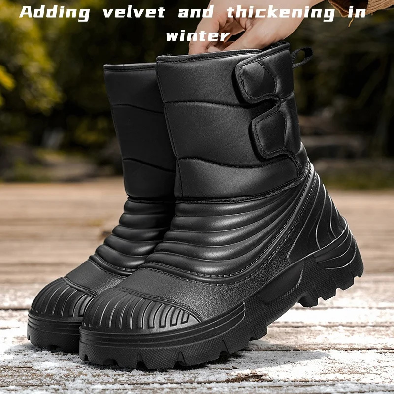 Men's Winter Snow Boots Thickened Waterproof Windproof Warm Boots Comfortable Outdoor Mountaineering Men's Boots Plus Size 260922