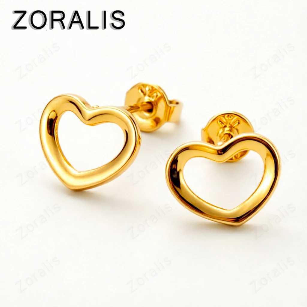Stud 18K Gold Earrings Hollow Flat Heart Stud Earrings Fashion Jewelry Wedding Eardrop Accessories For Women X260921