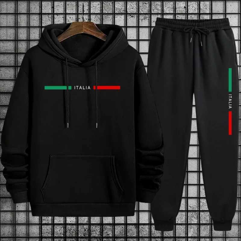 Tracksuits New Autumn Men's Winter Male Sportswear Set Hoodie with Trousers Casual Training Suits Modern Athletic Fashion Daily Workout Clothin