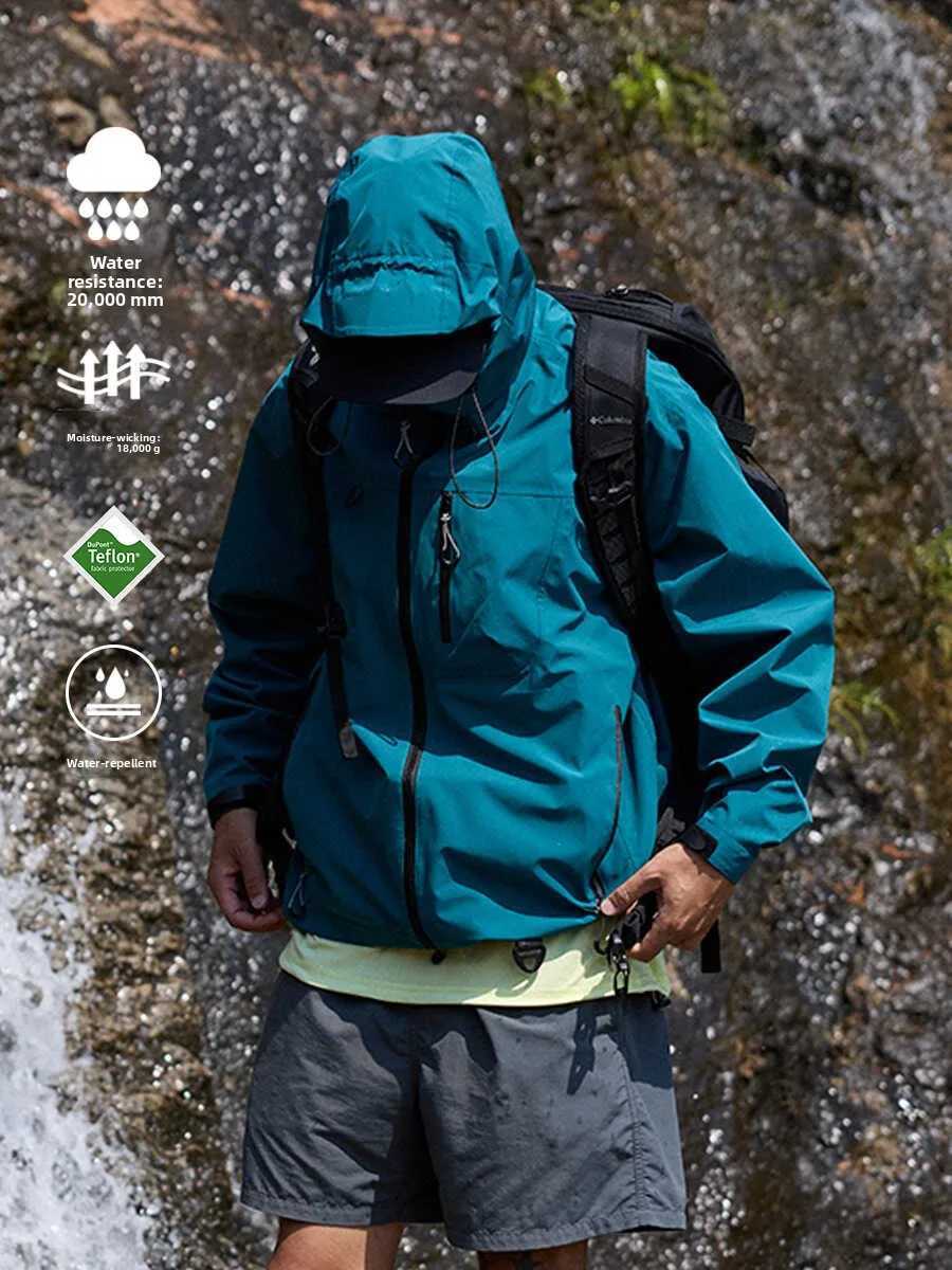 Women's Jackets Loose Unisex Outdoor Camping Jacket 3-in- Full Glue Waterproof Windproof Breathable Hooded Functional Fleece Lined Autumn Wi...