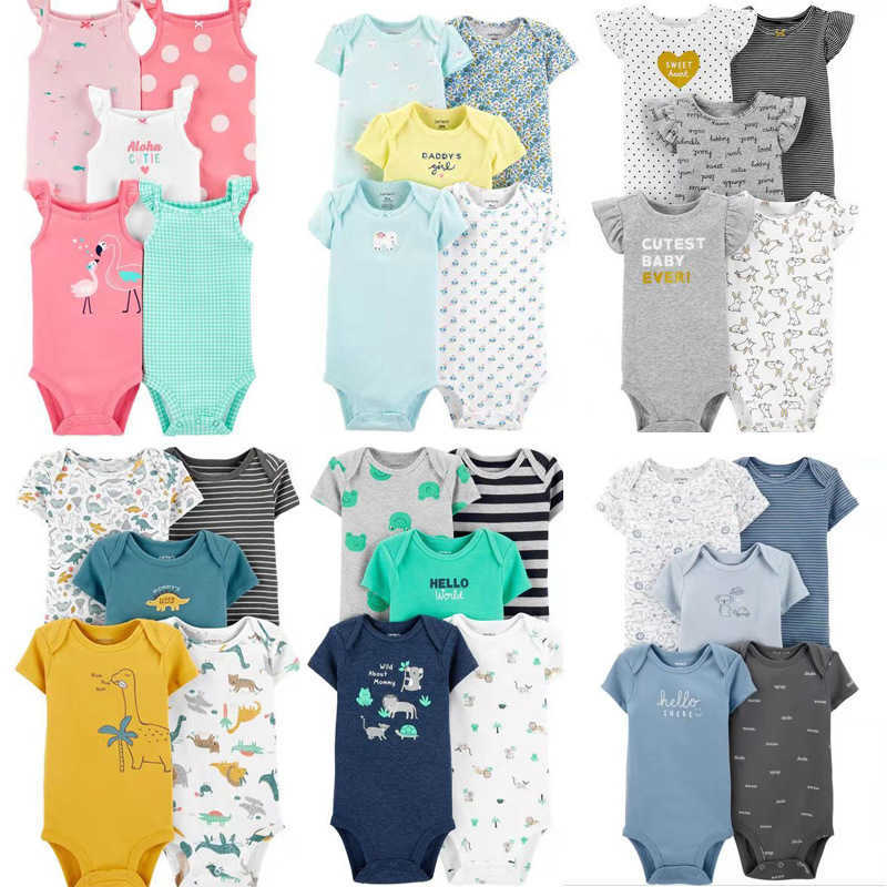 Summer baby onepiece short sleeve piece set of boys' and girls' highgrade ha Bao fart clothes class a cotton Suspenders Q20919