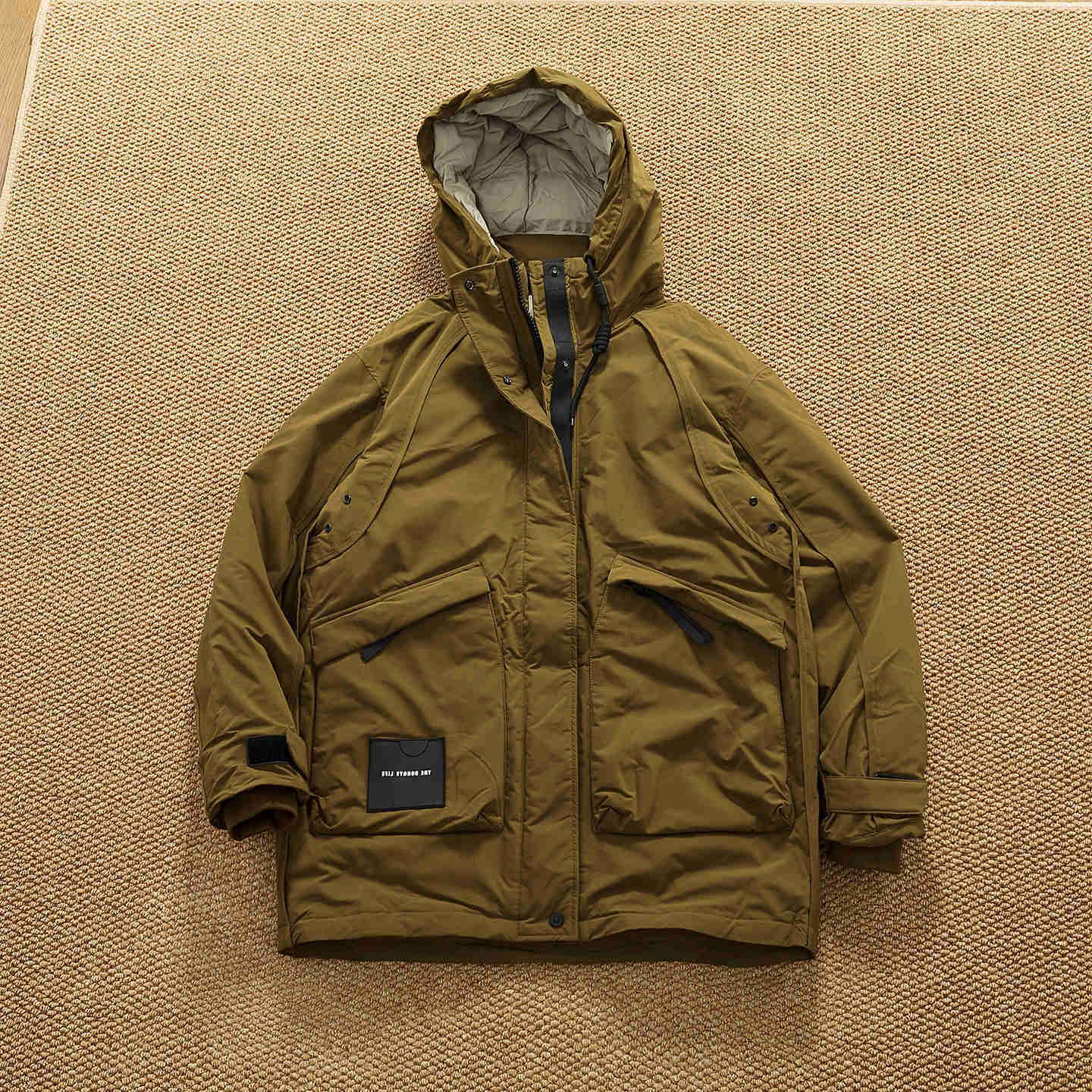 Down Parkas Winter New Men's American Retro Mid-Length Duck Down-Filled Cargo Puffer Jacket with Hood Men's Trendy Thick Oversized Trench