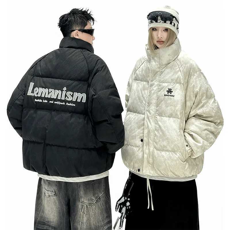 Down Parkas Unisex Winter Men's Down Jacket Couple Fashion Parka Coat White Duck Down Coat Warm Men Hip Hop Casual Parkas Loose Women Winter Co