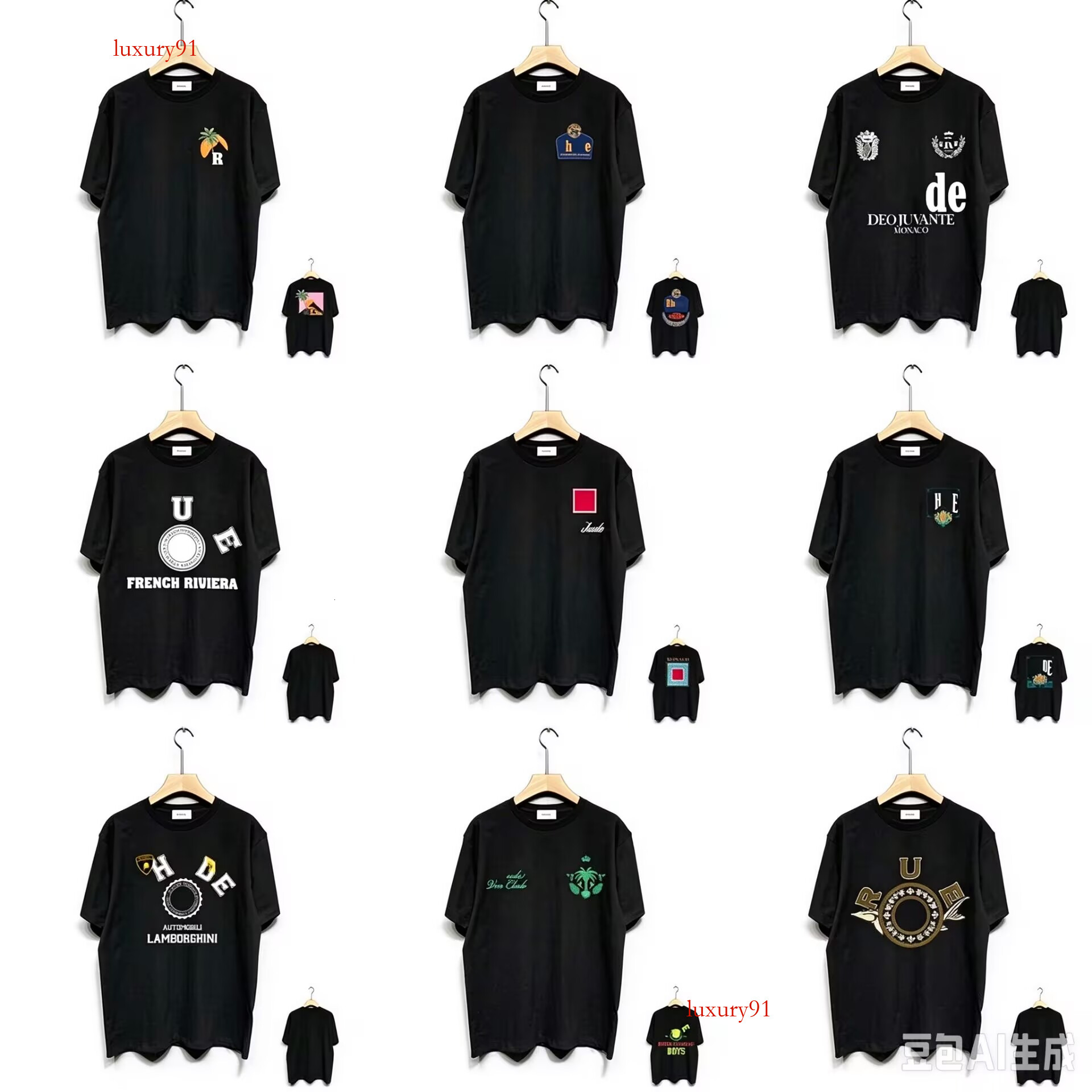 Summer Beach Tees Designer High Quality Streetwear Women Men Oversize Cotton Tops Graphic Letter Print Tshirt Unisex Short Sleeved T Shirts