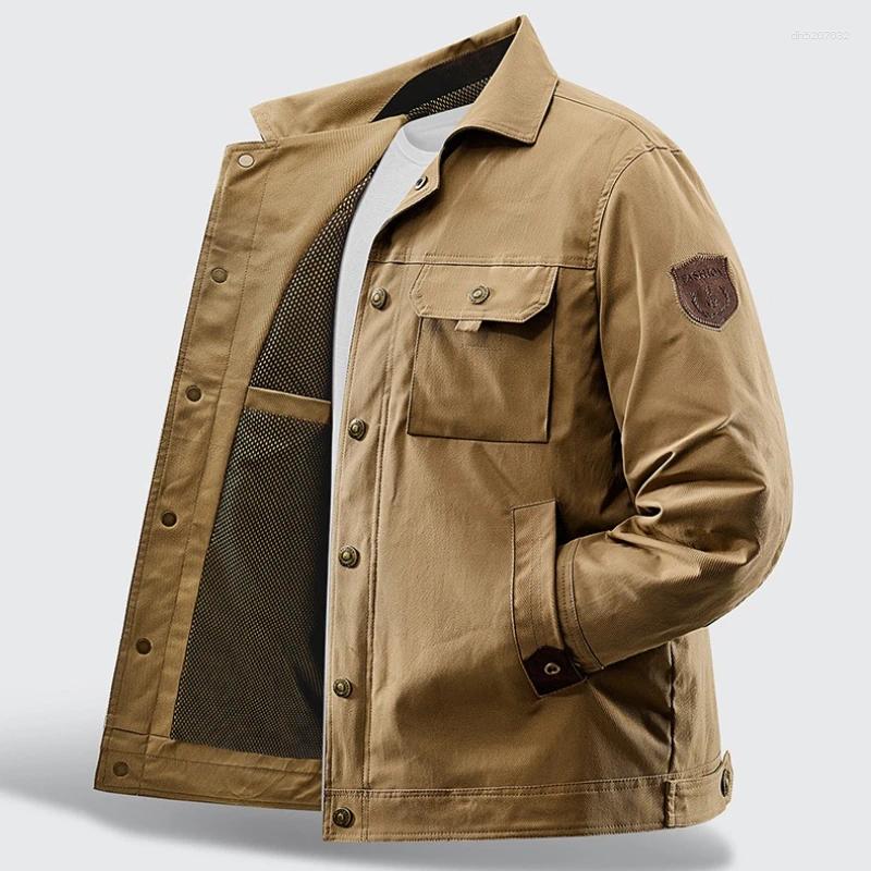 Men's Tactical Military Jacket Autumn Winter Cargo Jackets Men Casual Multiple Pockets Windproof Outdoor Workwear Coats