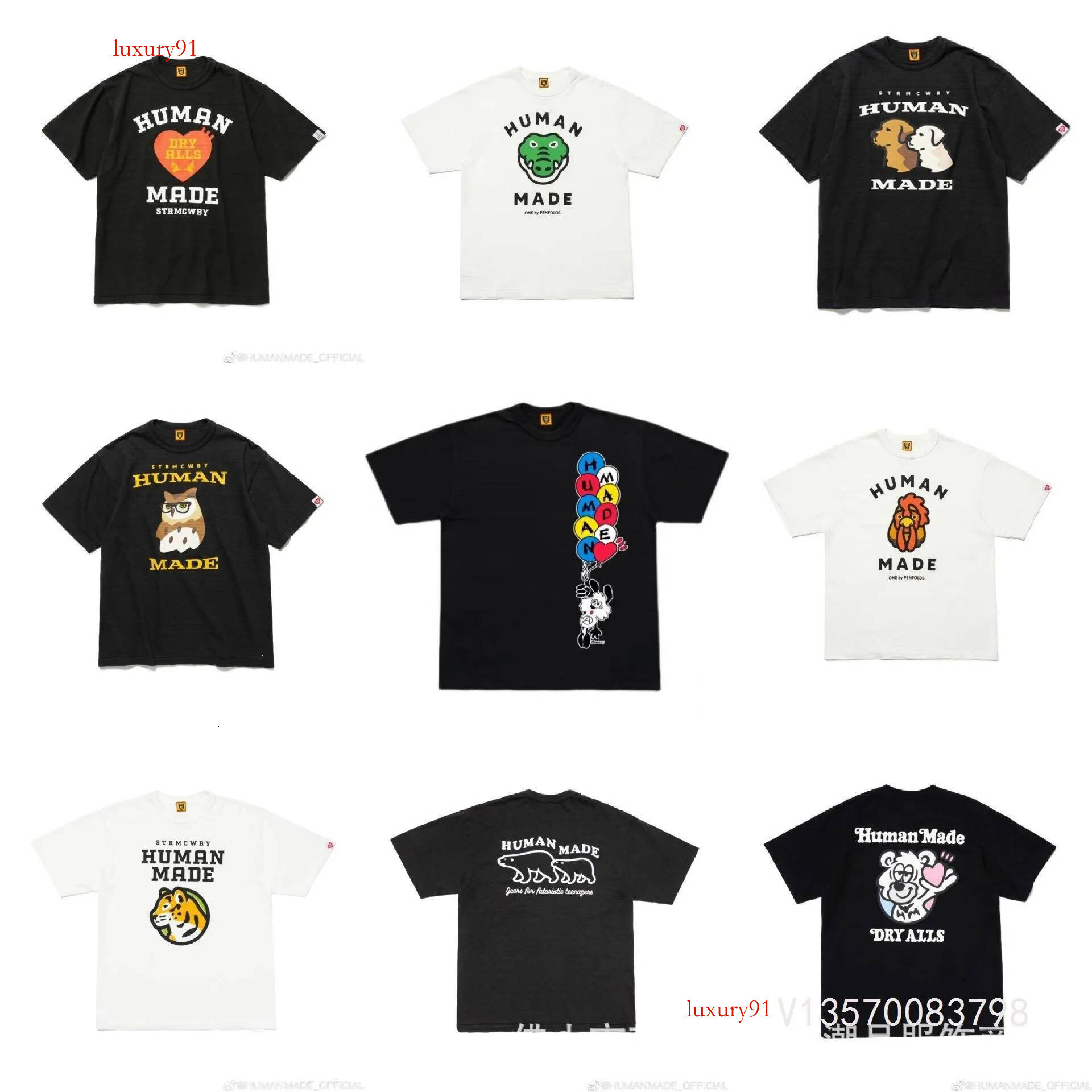 Brand Fashion T Shirt Designer Men's Cotton T Shirt Duck Dog Letter Printed Heart Graffiti High Street Top Casual Human Short Sleeved T Shirts