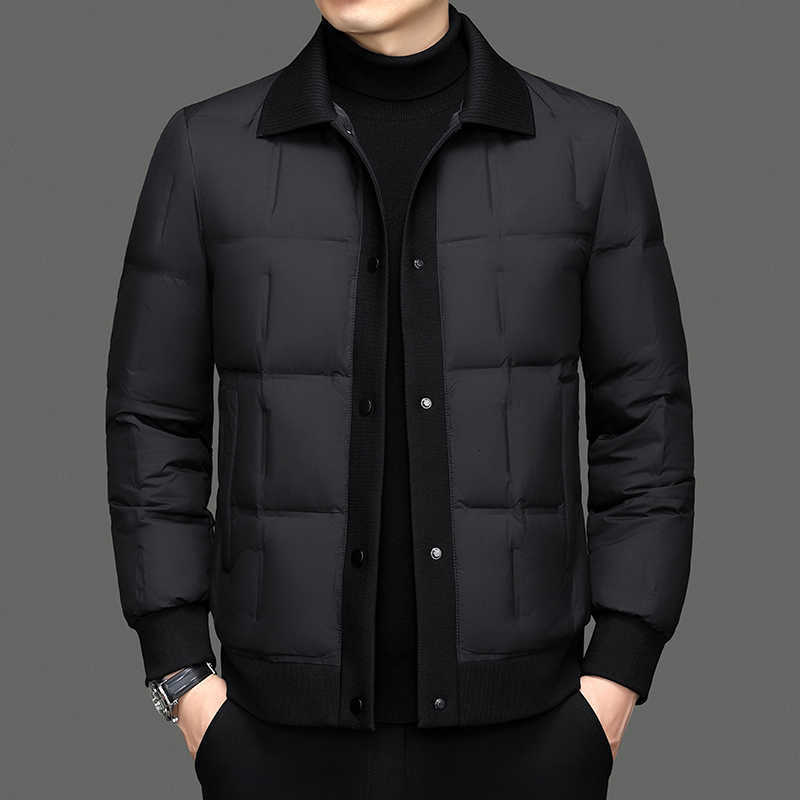 Down Parkas 2025 Autumn Men's Winter Down Jacket Men White Duck Down Coat Fashion Business Casual Warm Jacket Turn Down Collar Outerwear Men C2