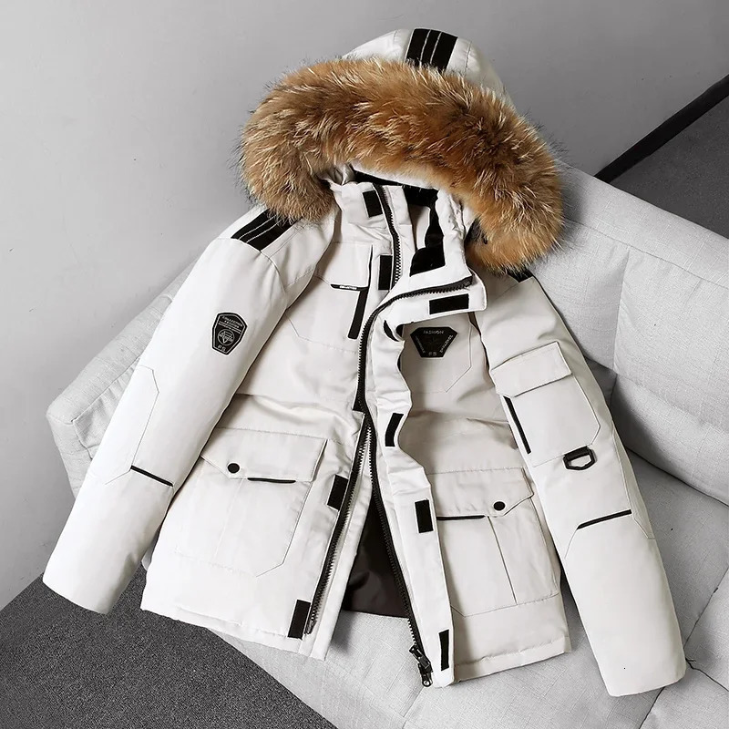 Men's Thermal Down Jacket Thick Puffer Jacket Men Coat High Quality Overcoat Winter Parka Men 90% White Duck Down Removable Cap 260921