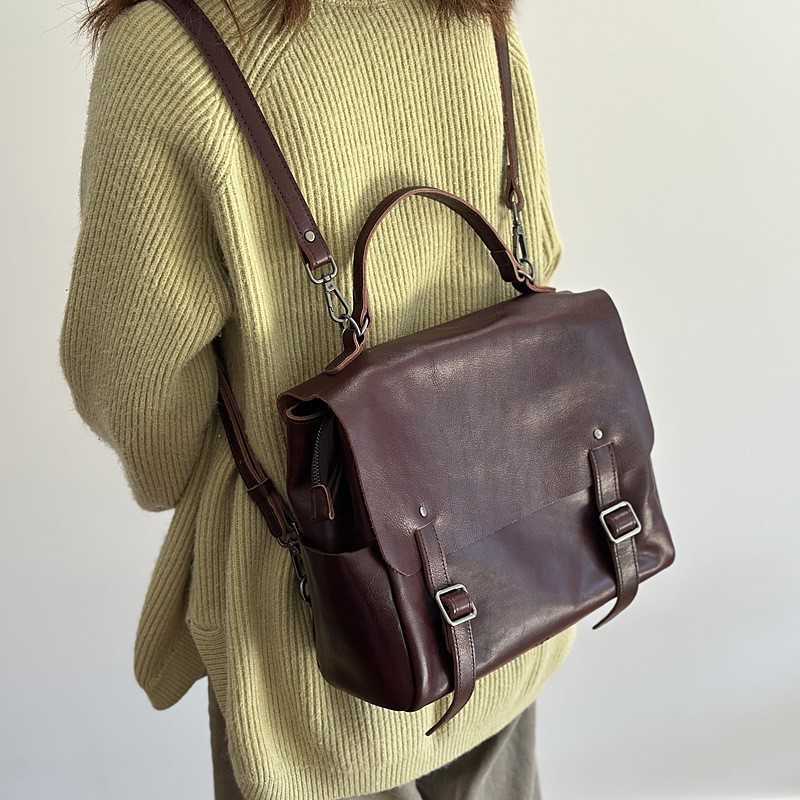 Nuovo Zaino 2026 Stile Johnature Zaino da donna in vera pelle Zaino da viaggio per pendolarismo di grande capacità Borsa a tracolla multifunzionale