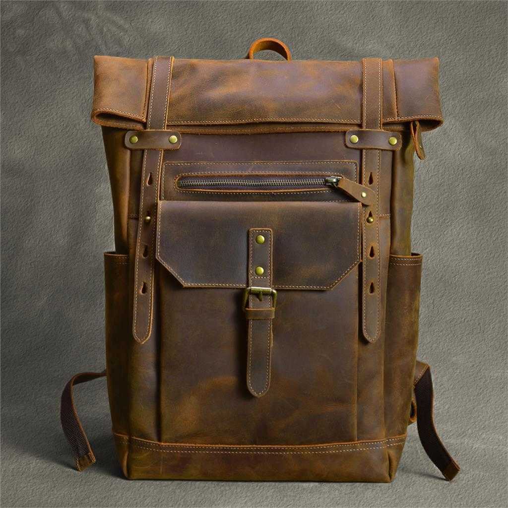 Stile 2025 Nuovo zaino da uomo in vera pelle zaino Borsa per laptop da 15-17 pollici Zaini da viaggio di grande capacità Zaini a tracolla Borse H260