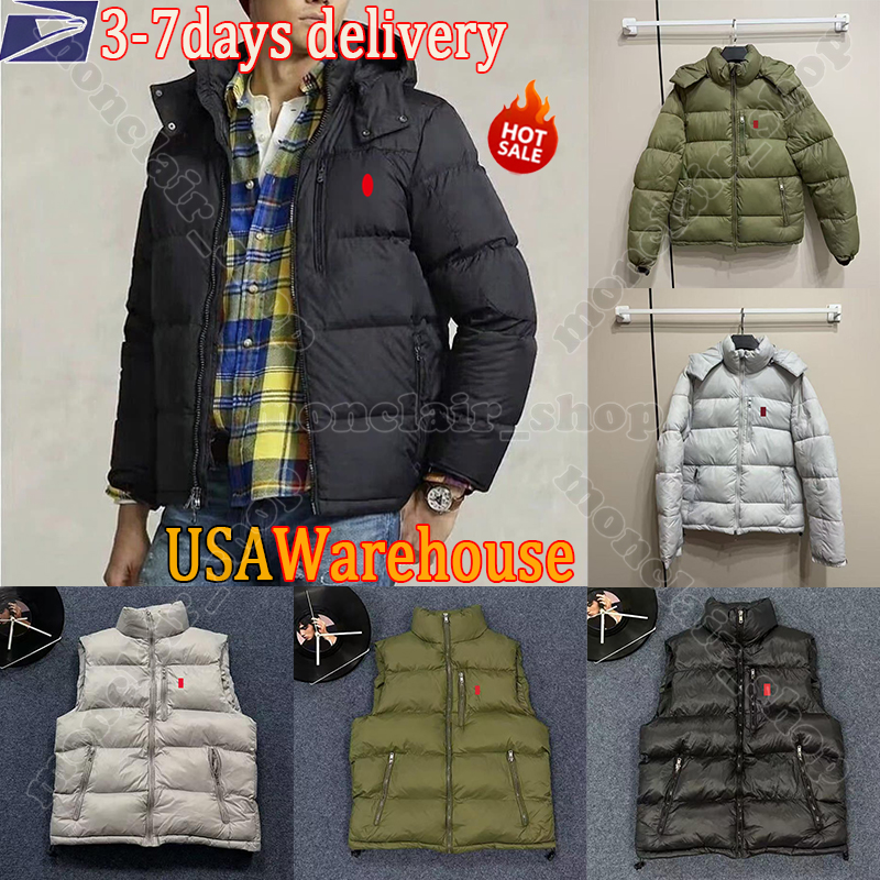 Designer polo Puffer jacket Mens Pony Embroidery Thickened Winter jacket Zipper Cotton Thick Polo Winter Jacket Winter Coat Fashion Puffer Vest