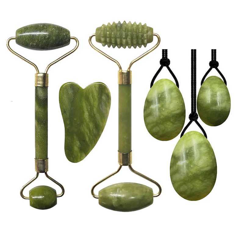 Massager Natural Jade Roller Face Face Massager Real Stone Gouache Scraper For Face Yoni Eggs Kegel Exerciser Facial Massagers Crystal Roller N26092