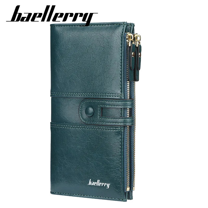 Baellerry Womens Long Buckle Wallet Multifunctional Card Holder Soft PU Leather Phone Bag No Odor Zipper Coin Purse Wallets 260922