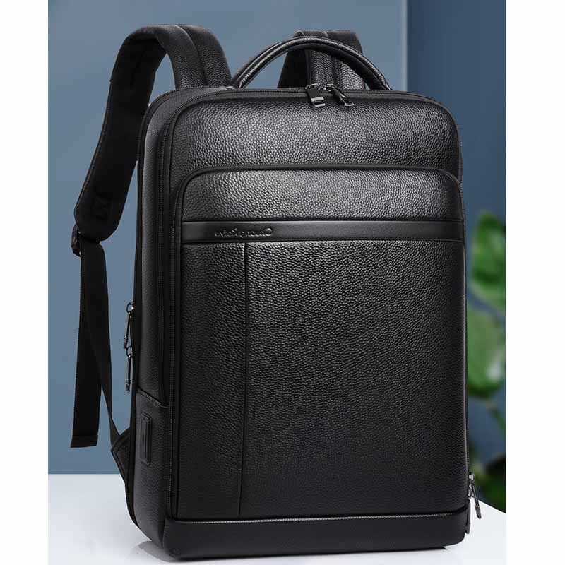 Genuine Backpack Men's Style New Leather Backpack with USB Large Capacity Computer Bag Fashion Multifunctional Travel Backpack 100% Cowhide H26