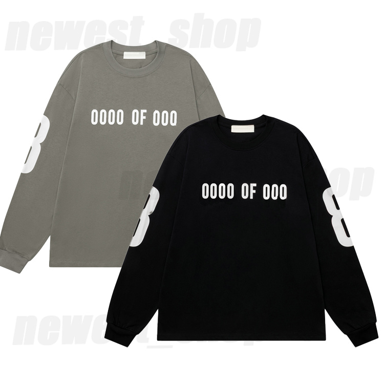 designer mens t-shirt long sleeve summer streetwear tshirt Oversize Loose Classical big Letter NO.8 print Skateboard Clothing hip hop luxury heavy t