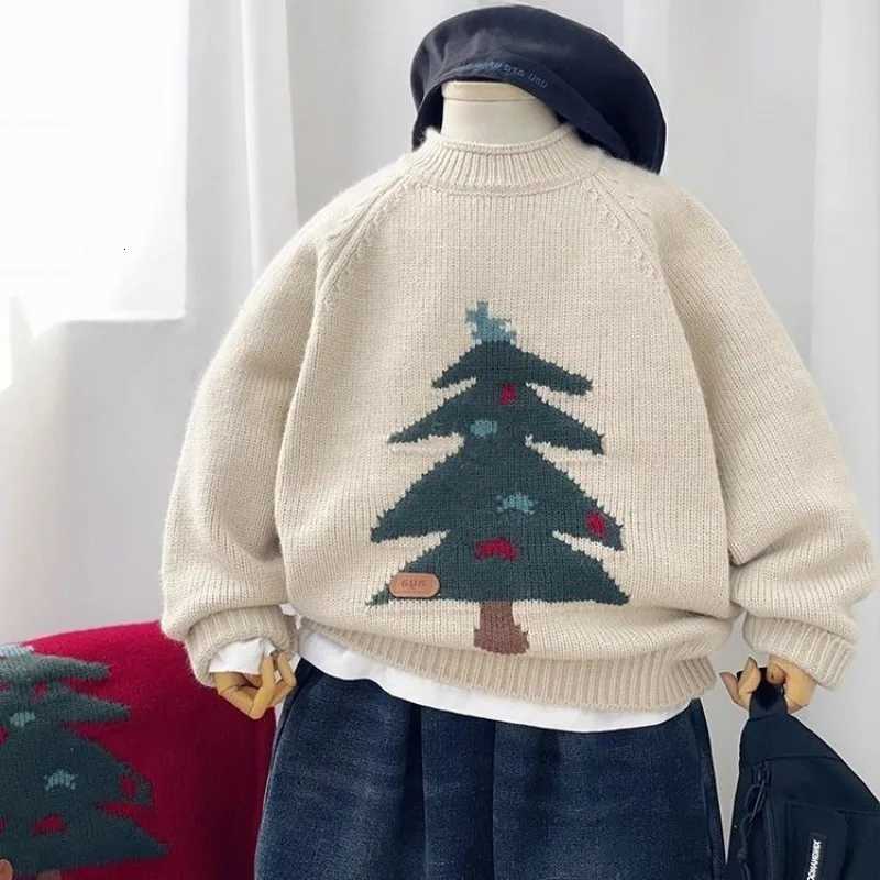 Jacquard Style Knitted Pullover Korean Sweater for Boys Christmas/New Year Festive Crewneck Knitwear Spring Autumn Stylish Versatile C260921