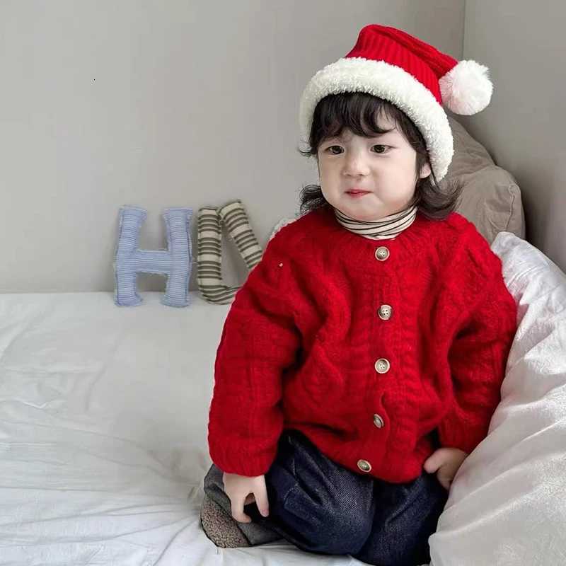 Boy Pullover New Toddler Girl 1-6Y Christmas Cable Knit Cardigan Warm Vintage Knitted Baby Sweaters Autumn Winter Outfit for Kids Clothes C260921