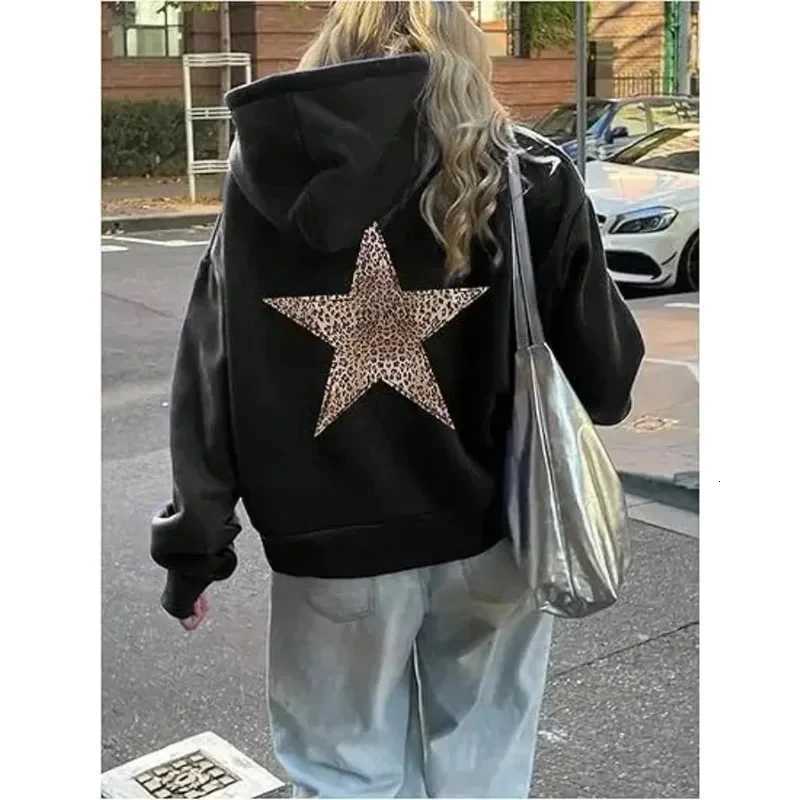 Men's Hoodies Sweatshirts 2025 Star Graphic Hoodies Y2k Leopard Print Hooded Sweatshirt Cheetah Hoodie Fashion Casual HipHop Harajuku Unisex Pu